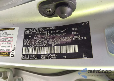 2016 Toyota 4Runner Sr5 from USA, damaged, VIN JTEZU5JR4G5139546